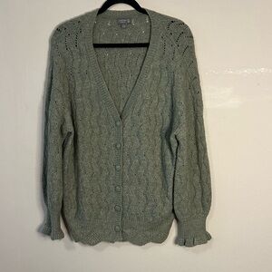 Cupcake LTD Sage Green Frill Knit Cardigan